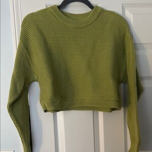 LA Hearts Olive Green Cropped Sweater